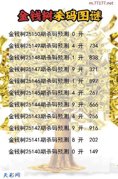 第25149期金钱树3d杀码图谜