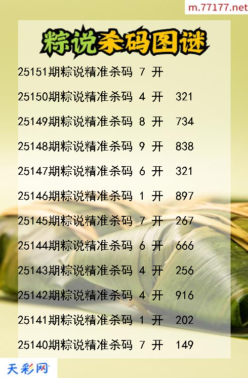 第25150期粽说福彩3d杀码图谜
