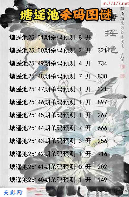 第25150期塘遥池福彩3d杀码图谜