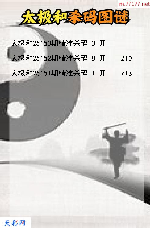 福彩3d太极和第25152期杀码图谜