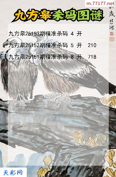 九方皋第25152期3d杀码图谜