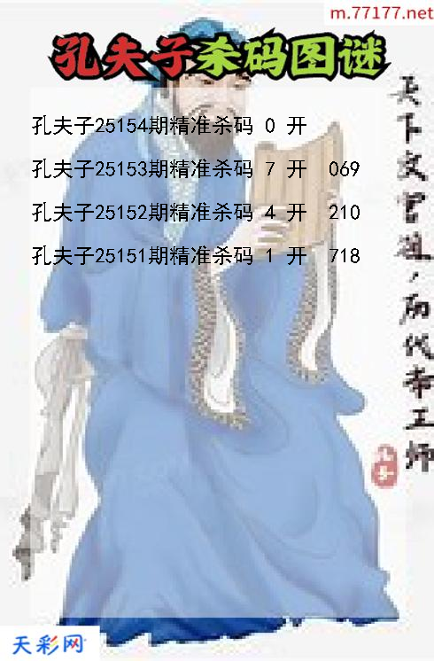 第25153期福彩3d孔夫子杀码图谜