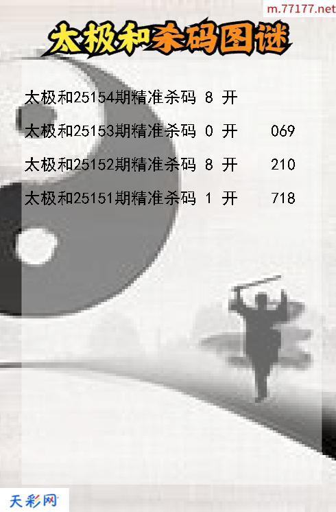 福彩3d太极和第25153期杀码图谜