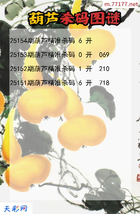 葫芦25153期3d杀码图谜