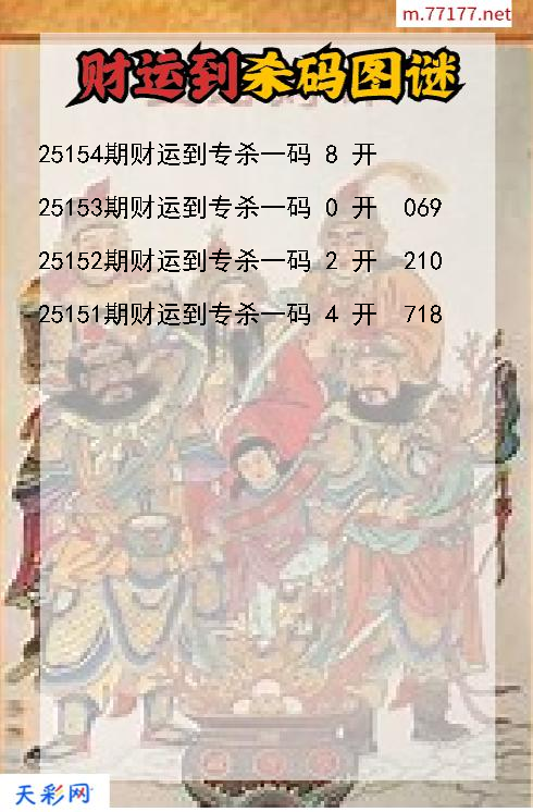 3d第25153期财运到杀码图谜