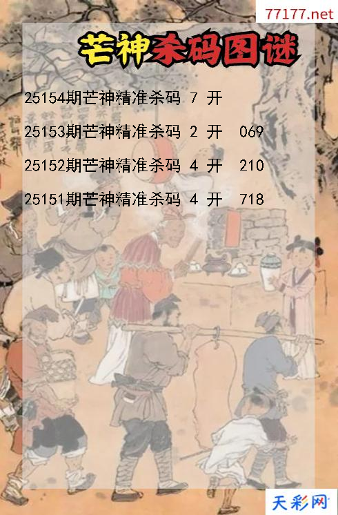 芒神25153期3d杀码图谜