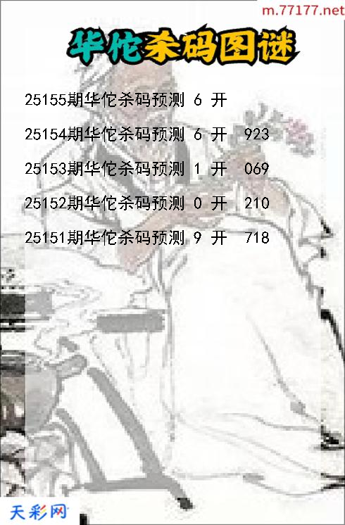 3d华佗第25154期杀码图谜