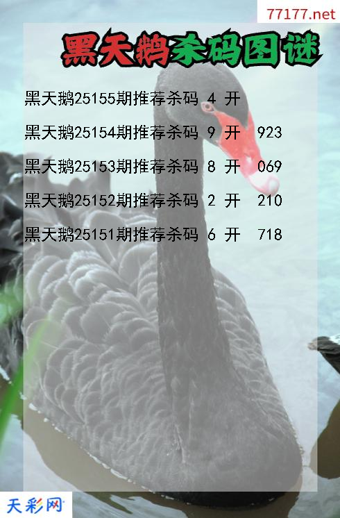 第25154期3d黑天鹅杀码图谜