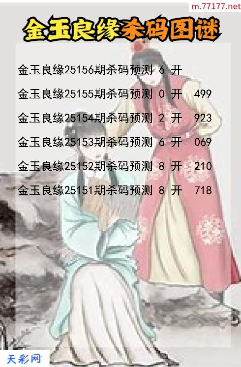 金玉良缘第25155期3d杀码图谜