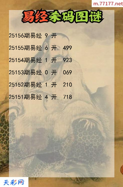 福彩3d第25155期易经杀码图谜