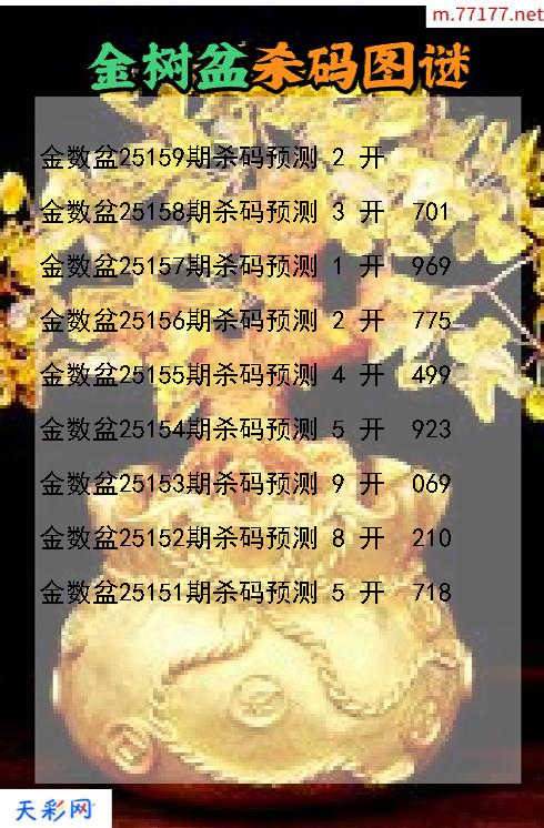 第25158期3d金数盆杀码图谜