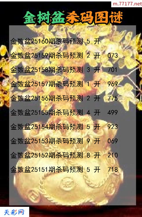第25159期3d金数盆杀码图谜