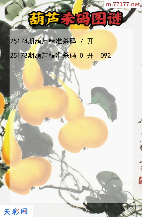 葫芦25173期3d杀码图谜