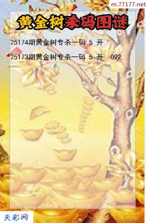 黄金树第25173期3d杀码图谜