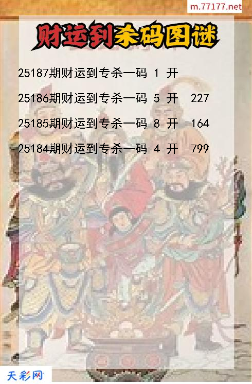 3d第25186期财运到杀码图谜