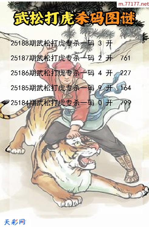 第25187期武松打虎3d杀码图谜