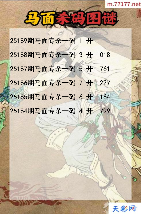 第25188期马面福彩3d杀码图谜