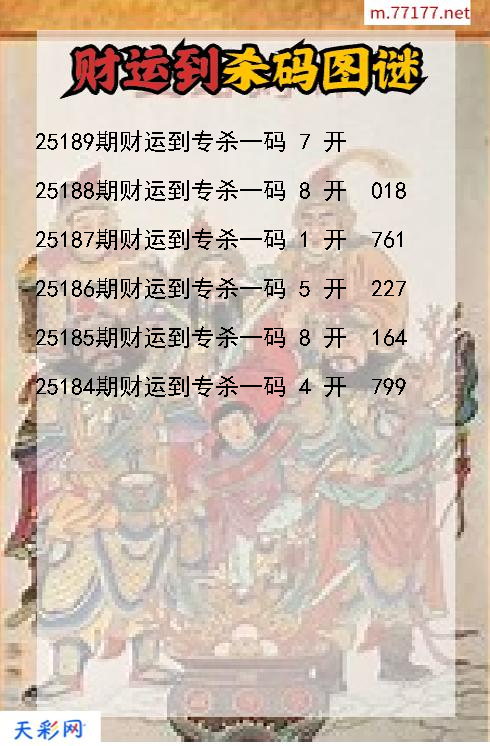 3d第25188期财运到杀码图谜
