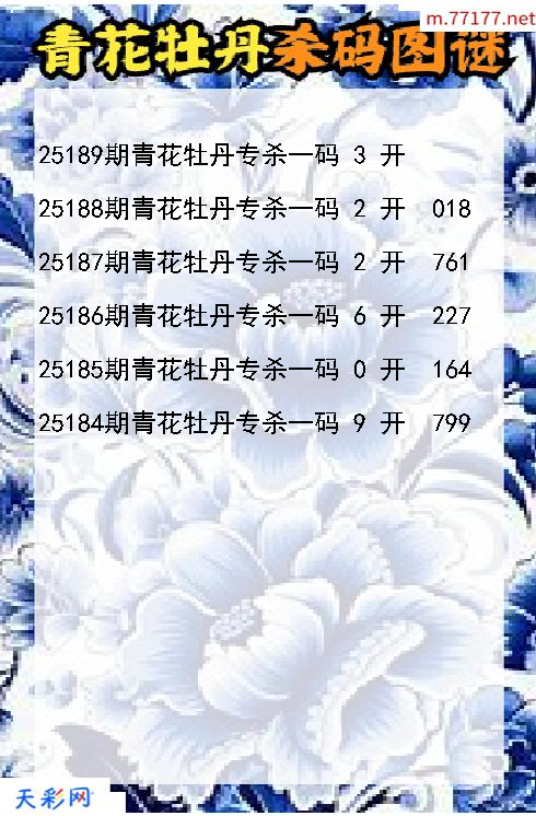 第25188期3d青花牡丹杀码图谜