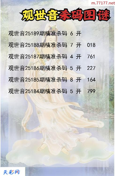 观世音第25188期福彩3d杀码图谜