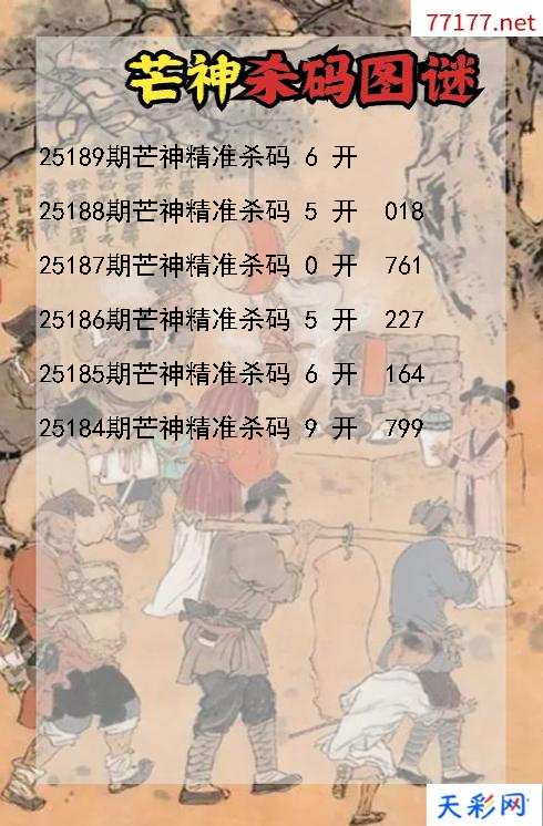 芒神25188期3d杀码图谜