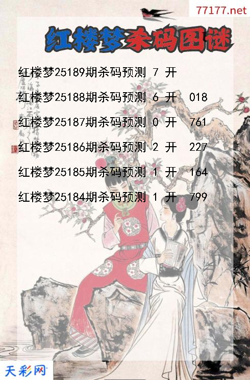 3d第25188期红楼梦杀码图谜