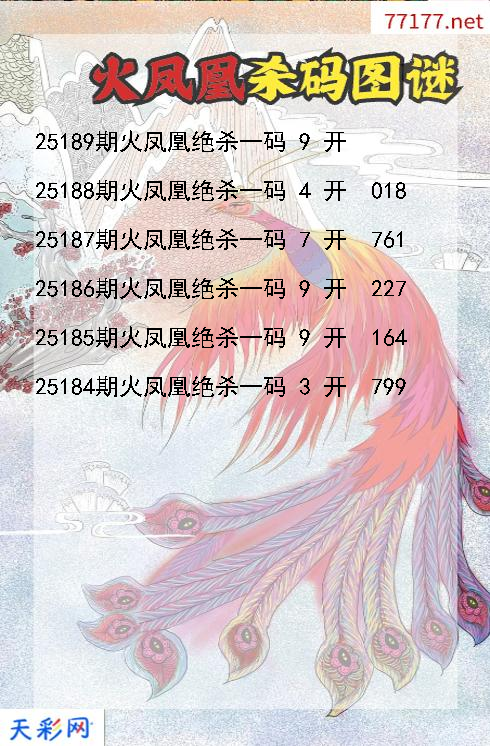 第25188期3d火凤凰杀码图谜