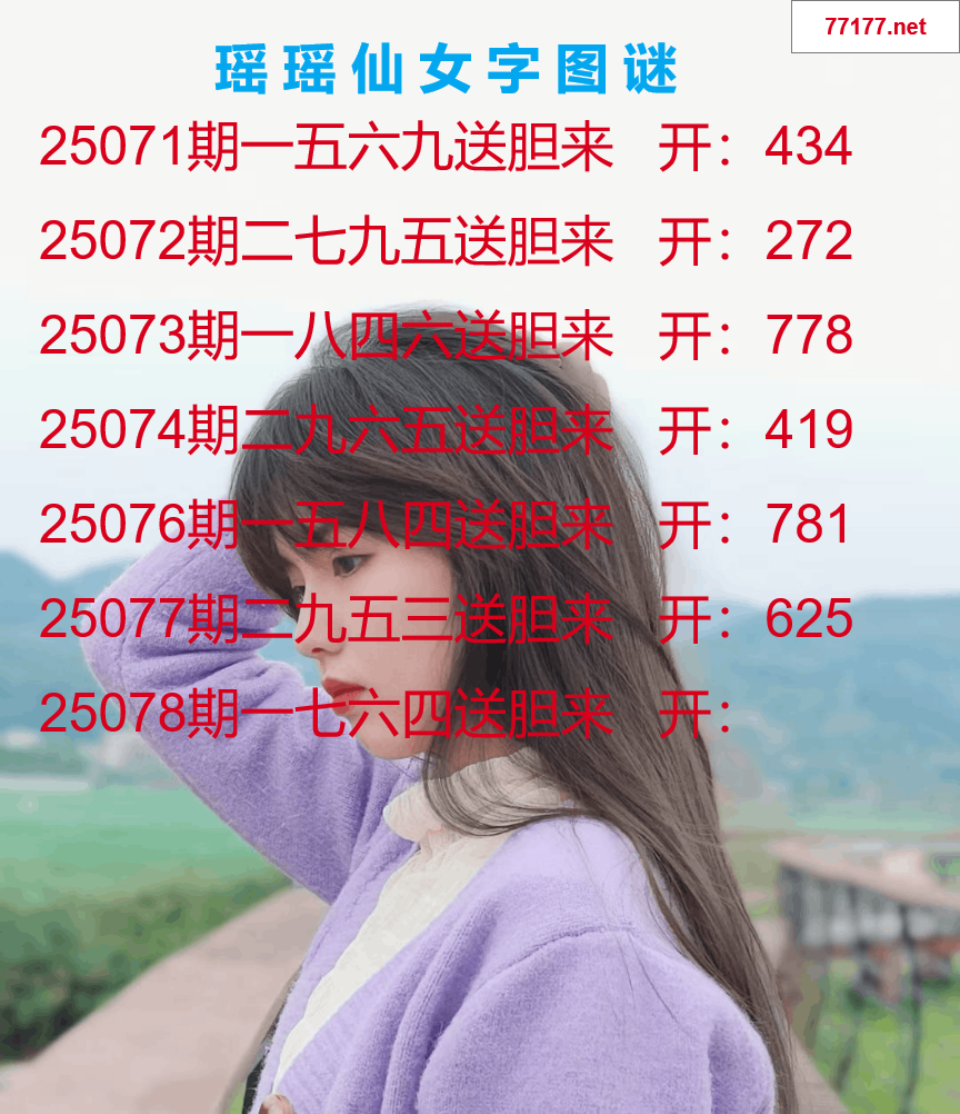 第25年078期瑶瑶仙女一句字图谜