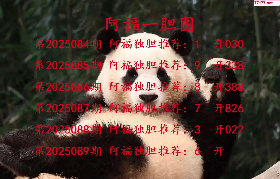 阿福图25年089期3d阿福一胆图