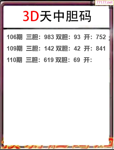 25年110期天中工作室胆码推荐