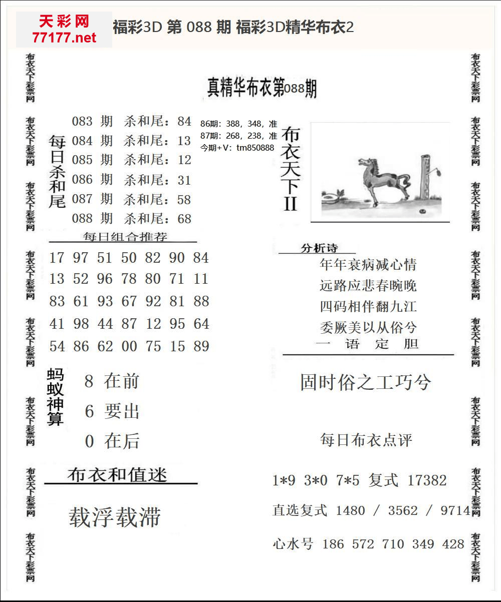 25年088期3d精华布衣图