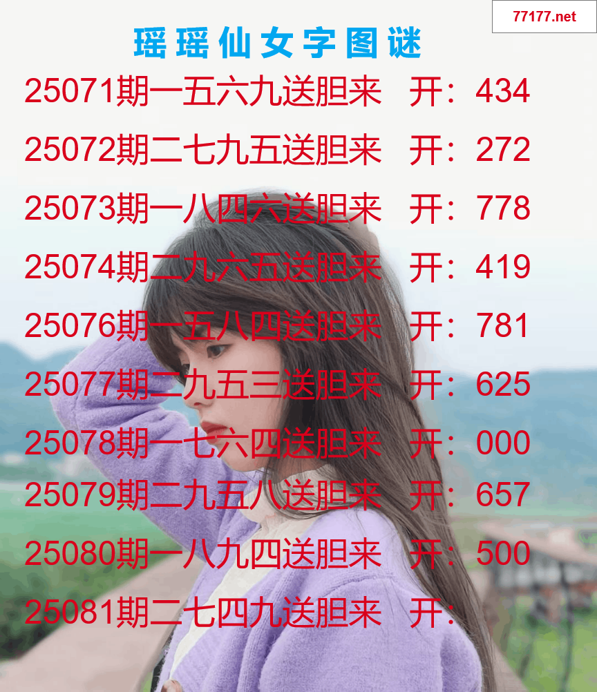 第25年081期瑶瑶仙女一句字图谜